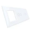 Potrójna biała ramka szklana z miejscem włącznika dotykowego (7012G-61) LIVOLO