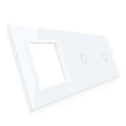 Potrójna biała ramka szklana z miejscem włącznika dotykowego (7011G-61) LIVOLO