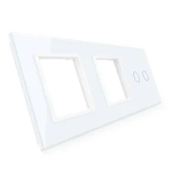 Potrójna biała ramka szklana z miejscem włącznika dotykowego (702GG-61) LIVOLO