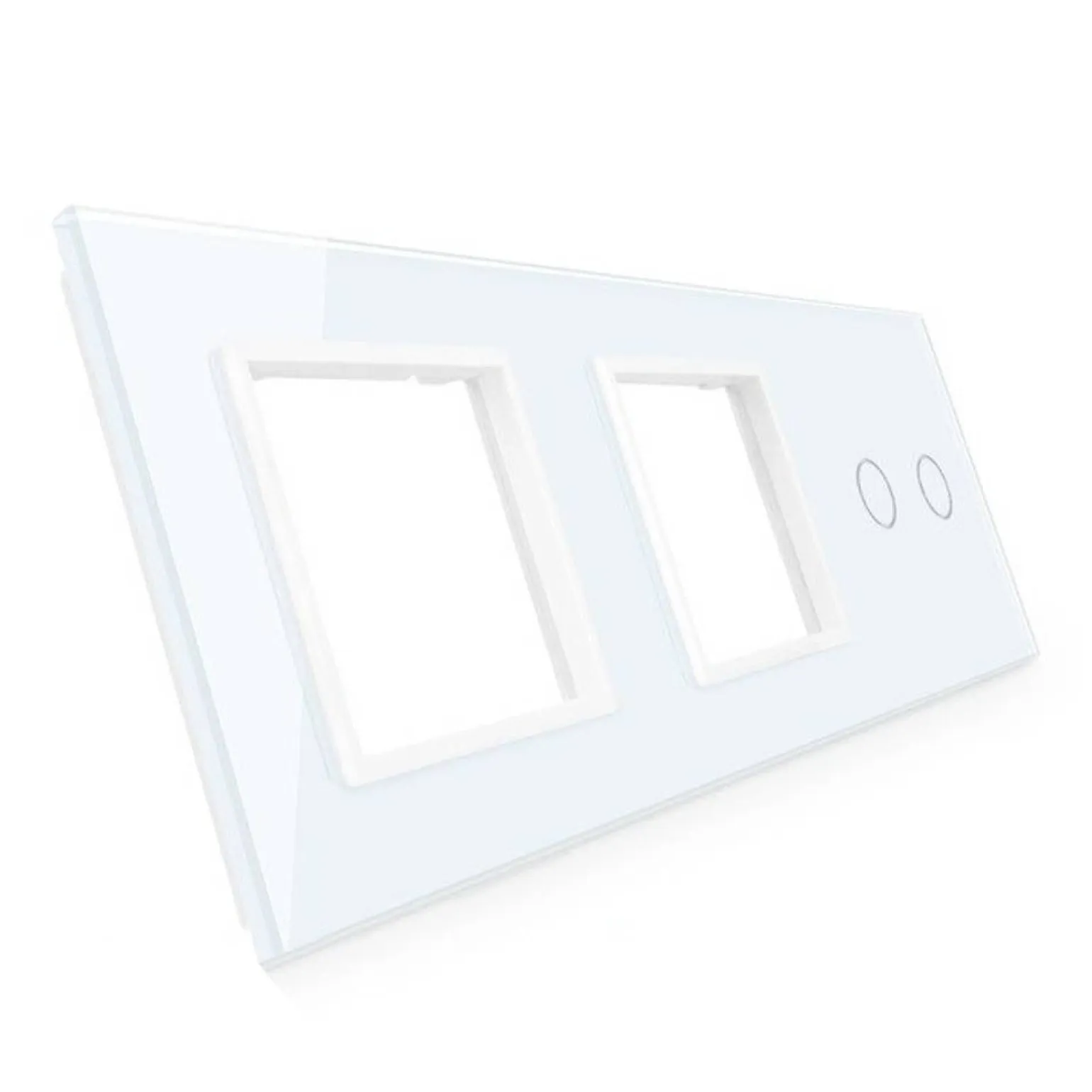 Potrójna biała ramka szklana z miejscem włącznika dotykowego (702GG-61) LIVOLO