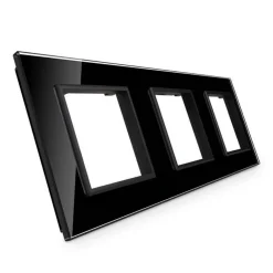 Potrójna czarna ramka szklana (GPF-3-62) LIVOLO