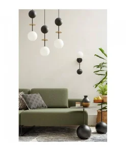 Potrójna lampa sufitowa pająk OIO A3 czarna z mosiądzem (OIA332P0) - Ummo