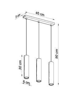 Potrójna Lampa wisząca LAGOS 3 czarny (SL.0329) - Sollux