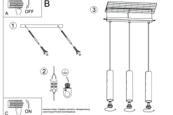 Potrójna Lampa wisząca LAGOS 3 czarny (SL.0329) - Sollux