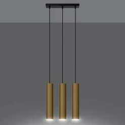 Potrójna Lampa Wisząca LAGOS 3 złoty połysk (SL.1201) - Sollux Lighting