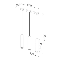 Potrójna Lampa Wisząca LAGOS 3 złoty połysk (SL.1201) - Sollux Lighting