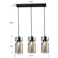 Potrójna lampa wisząca Nivio dymna 3xE27 (LP-2811/3L AM) - Light Prestige