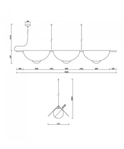 Potrójna lampa wisząca SALLO C biała (SAC311P0) - Ummo