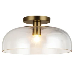 Półplafon Sylvia - 1 źródło światła - Szczotkowane złoto (ALM-SYLVIA-SF-BG-CL) - Elstead Lighting