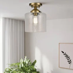 Półplafon Winslow - 1 źródło światła - Naturalny mosiądz (KL-WINSLOW-SF-NBR) - Elstead Lighting