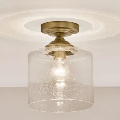 Półplafon Winslow - 1 źródło światła - Naturalny mosiądz (KL-WINSLOW-SF-NBR) - Elstead Lighting