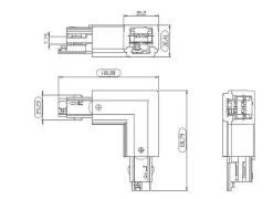 ProRail3 łącznik L uziem zewn Czarny 230V metal/tworzywo sztuczne 3-faz (PL91374) - Paulmann