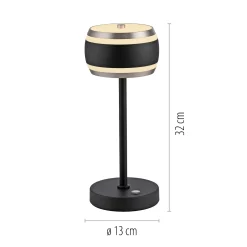 Przenośna, ładowana lampa stołowa PURE FALLING RINGS CZARNA (4503-18) - Paul Neuhaus