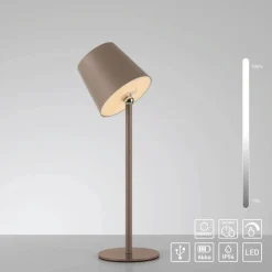 Przenośna, ładowana lampa stołowa BOTERIA PIASKOWY (19251-39) - Paul Neuhaus