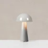 Przenośna ładowana lampa zewnętrzna FUNGI Rechargeable Table Greige B/O (108950) Markslojd