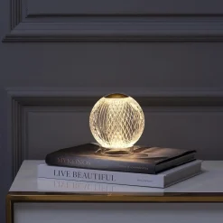 Przenośna lampa stołowa ładowana USB LED Marni - Naturalny mosiądz (QN-MARNI-TL-S-NBR) - Quintiesse