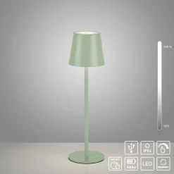 Przenośna LAMPA STOŁOWA USB EURIA ZIELONA (19250-43) - Paul Neuhaus