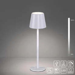 Przenośna LAMPA STOŁOWA USB EURIA Biała (19250-16) - Paul Neuhaus