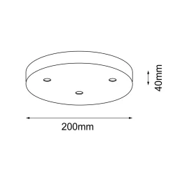 Puszka łącząca 3 lampy no. C - Czarna (5199) - Shilo