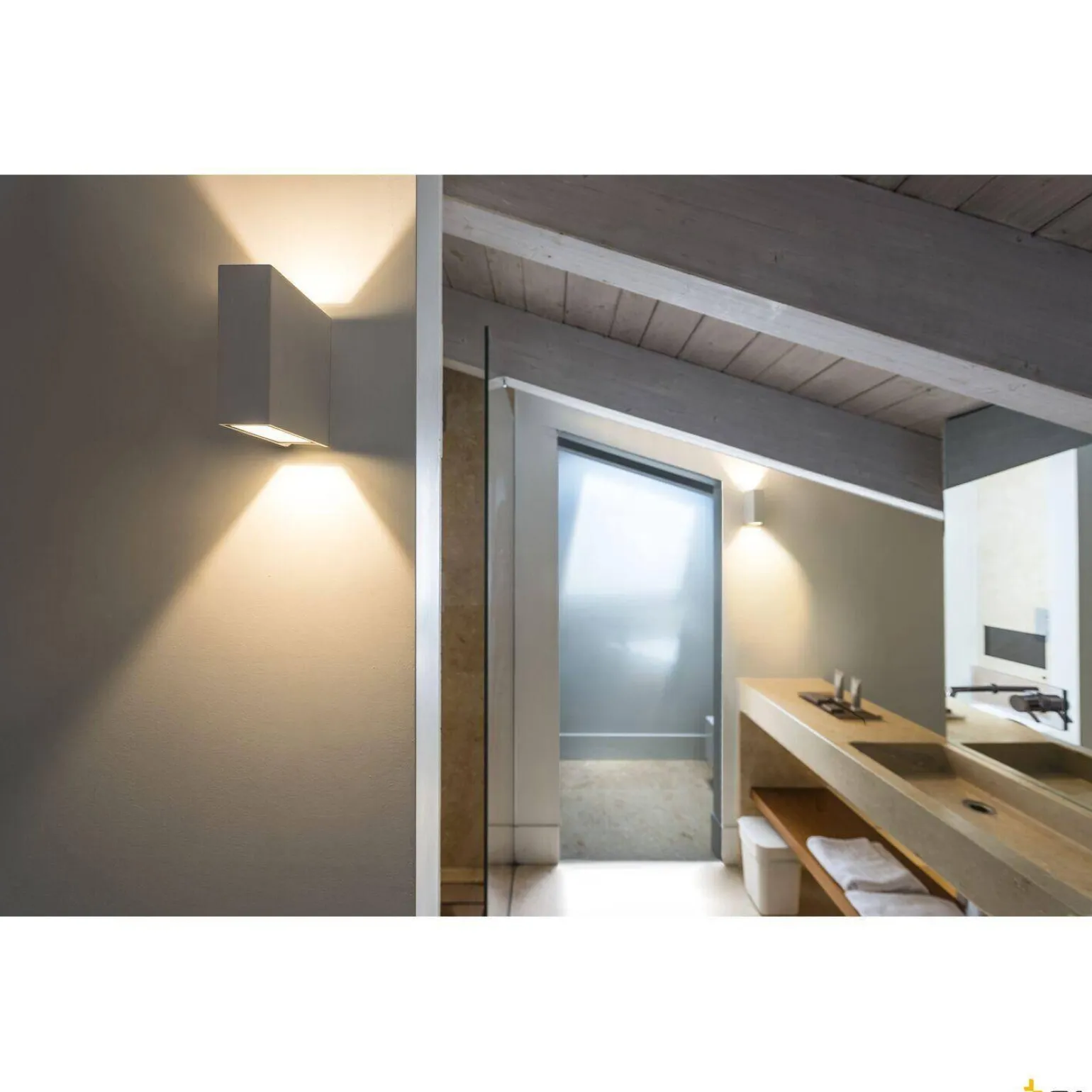 QUAD 2 XL, lampa ścienna, LED, 3000K, IP44, kwadratowa, up/down, biała, 3,2W (232441) - SLV