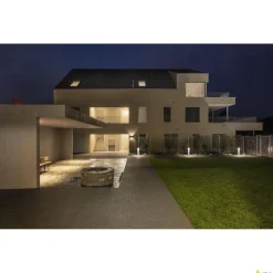 QUADRASYL 75, zewnętrzna lampa podłogowa, żarówka energooszczędna GX53, IP44, w kształcie prostopadłościaniu, srebrnoszara, dł./szer./wys. 19/22,5/75 cm, maks. 11 W (232294) - SLV