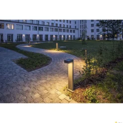 QUADRASYL 75, zewnętrzna lampa podłogowa, żarówka energooszczędna GX53, IP44, w kształcie prostopadłościaniu, antracytowa (232295) SLV