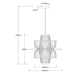 Ratanowa lampa wisząca Astra naturalna 1xE27 (LP-3110/1P NT) - Light Prestige