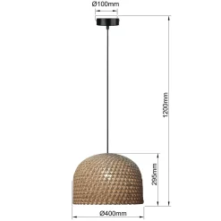 Ratanowa lampa wisząca Kanso 40 cm jasne drewno 1xE27 (LP-2025/1P 40 cm) - Light Prestige