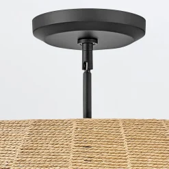 Rattanowa lampa wisząca Luca - 5 źródeł światła - karmelowy beż (QN-LUCA-5P-M-BK-CAM) - Quintiesse