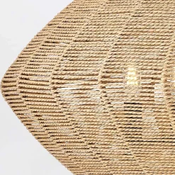 Rattanowa lampa wisząca Luca - 5 źródeł światła - karmelowy beż (QN-LUCA-5P-M-BK-CAM) - Quintiesse