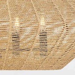 Rattanowa lampa wisząca Luca - 5 źródeł światła - karmelowy beż (QN-LUCA-5P-M-BK-CAM) - Quintiesse