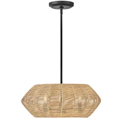 Rattanowa lampa wisząca Luca - 3 źródła światła - karmelowy beż (QN-LUCA-P-S-BK-CAM) - Quintiesse