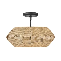 Rattanowa lampa wisząca Luca - 3 źródła światła - karmelowy beż (QN-LUCA-P-S-BK-CAM) - Quintiesse