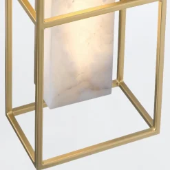 Średni kinkiet Blakley z alabastrowym kloszem Szczotkowane złoto (QN-BLAKLEY-M-BG) - Quintiesse