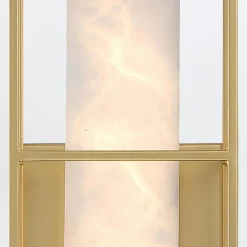 Średni kinkiet Blakley z alabastrowym kloszem Szczotkowane złoto (QN-BLAKLEY-M-BG) - Quintiesse