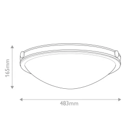 Średni plafon Collier - 3 źródła światła - Zgaszona czerń (HK-COLLIER-F-M-BX) - Elstead Lighting