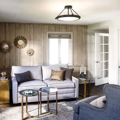 Średni półplafon Collier - 4 źródła światła - Zgaszona czerń (HK-COLLIER-SF-M-BX) - Elstead Lighting