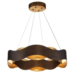 Średni żyrandol Vaughan - Brązowo-złoty (QN-VAUGHAN-P-M-BRZ-GD) - Quintiesse