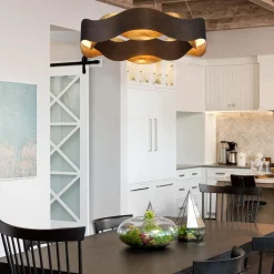 Średni żyrandol Vaughan - Brązowo-złoty (QN-VAUGHAN-P-M-BRZ-GD) - Quintiesse