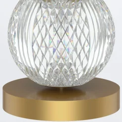 Średnia lampa stołowa z abażurem LED Marni - Naturalny mosiądz (QN-MARNI-TL-M-NBR) - Quintiesse