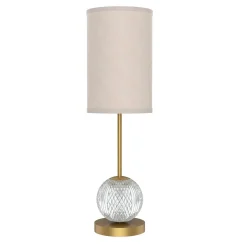 Średnia lampa stołowa z abażurem LED Marni - Naturalny mosiądz (QN-MARNI-TL-M-NBR) - Quintiesse