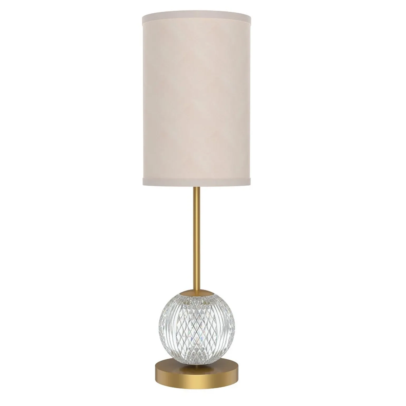 Średnia lampa stołowa z abażurem LED Marni - Naturalny mosiądz (QN-MARNI-TL-M-NBR) - Quintiesse