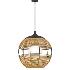 Średnia lampa wisząca na taras Maddox karmelowy beż (QN-MADDOX-P-M-BK-CAM) - Quintiesse