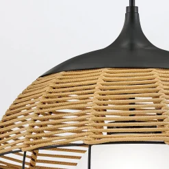 Średnia lampa wisząca na taras Maddox karmelowy beż (QN-MADDOX-P-M-BK-CAM) - Quintiesse