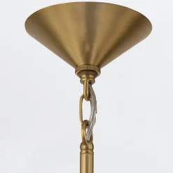 Średnia lampa wisząca Saucer - 1 źródło światła - Postarzany mosiądz (QN-SAUCER-1P-M-AB-OPAL) - Quintiesse