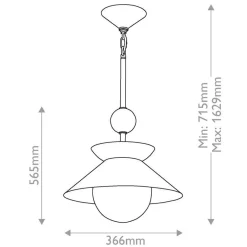 Średnia lampa wisząca Saucer - 1 źródło światła - Postarzany mosiądz (QN-SAUCER-1P-M-AB-OPAL) - Quintiesse