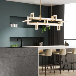 Średnia lampa wyspowa Inizio - Szczotkowane złoto (QN-INIZIO-LP-M-BG) - Quintiesse