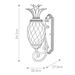 Średnia latarnia naścienna Plantation - 1 źródło światła - Oksydowany brąz (HK-PLANTATION-M-BU) - Hinkley