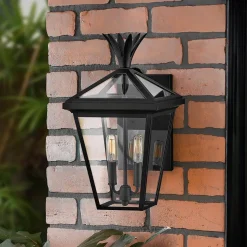 Średnia latarnia naścienna Palma - 2 źródła światła - Czarna (HK-PALMA-M-BK) - Hinkley