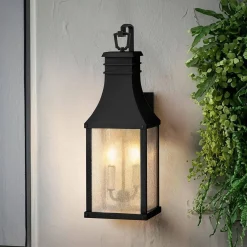 Średnia latarnia naścienna Beacon Hill - 2 źródła światła - Czarna (HK-BEACON-HILL-M-MB) - Hinkley